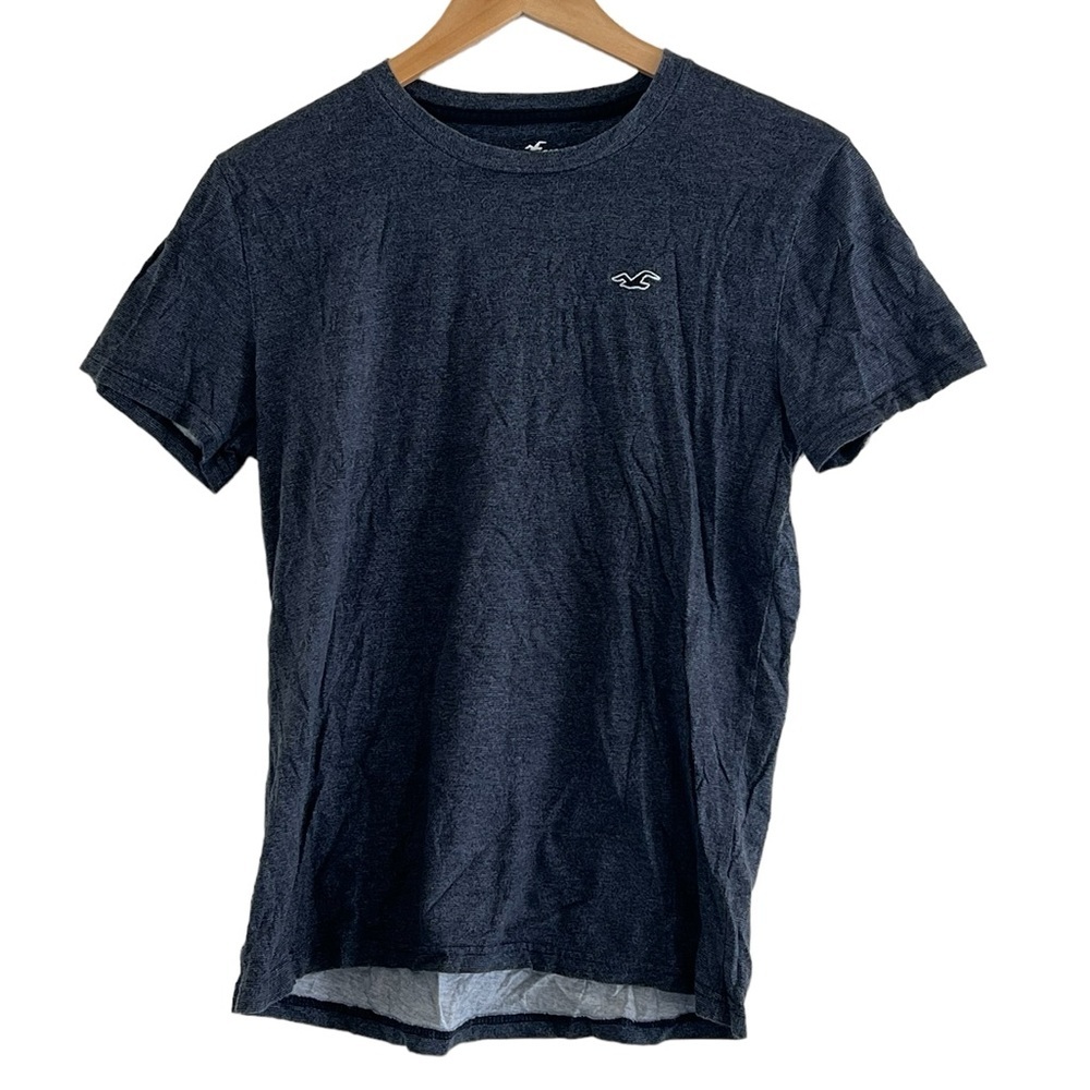 Hollister | Bluish gray short sleeve crew neck cotton tee shirt men’s si… - Picture 1 of 9